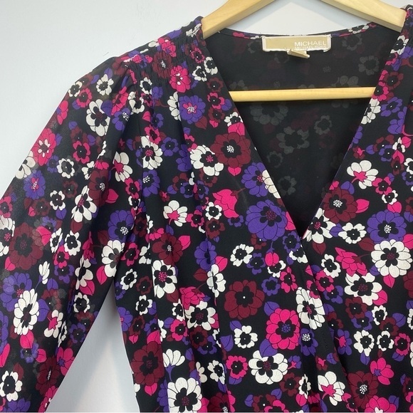 Michael MK • Floral Georgette Wrap Dress - Picture 9 of 16